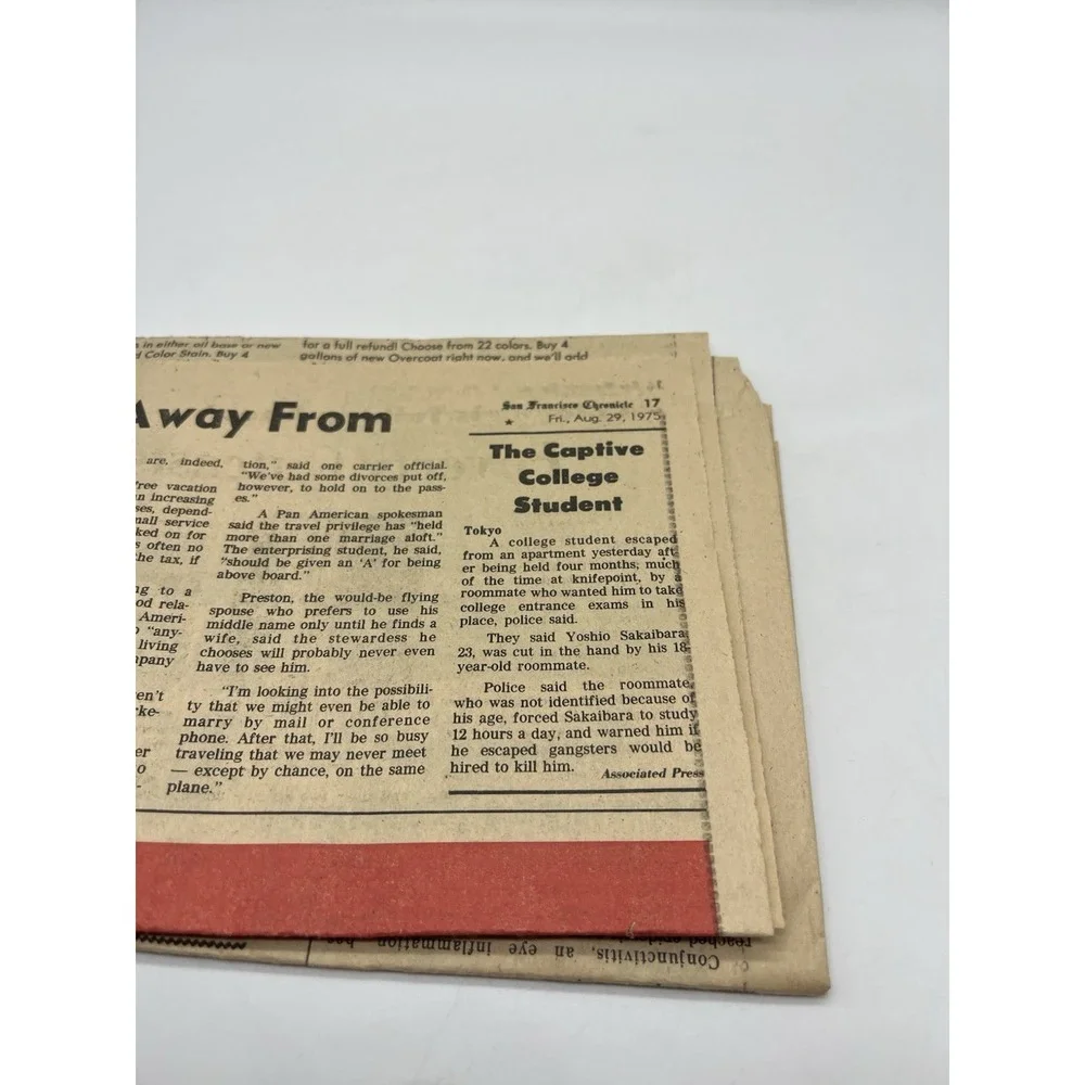 San Francisco Chronicle Newspaper August 1975 70s North Shore Tahoe Kings Beach